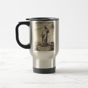 Saint Bruno of Cologne Antique Engraving Style Art Travel Mug