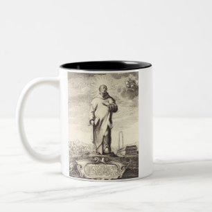Saint Bruno of Cologne Antique Engraving Style Art Two-Tone Coffee Mug