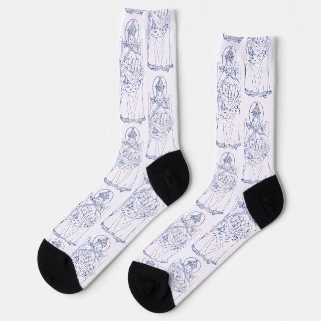 Saint Brychan Brycheiniog Irish hermit Socks (Left)