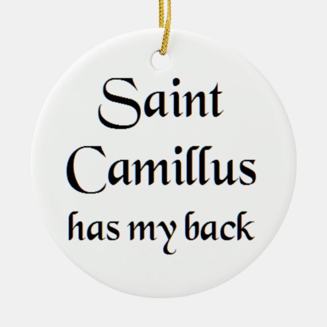 saint camillus coffee mug ceramic tree decoration (Front)