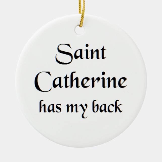 saint catherine coffee mug ceramic tree decoration (Front)