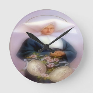 Saint Catherine Laboure Vignette Round Clock