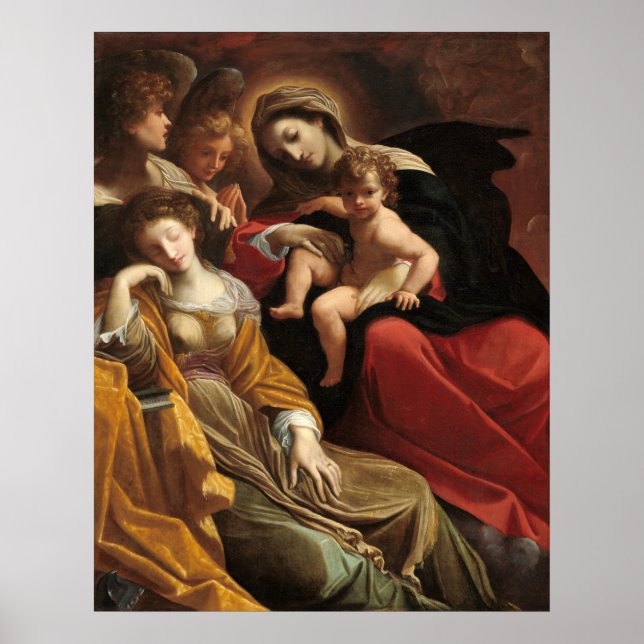 Saint Catherine, Lodovico Carracci Fine Art Poster (Front)