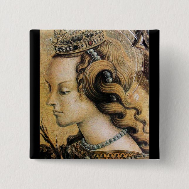 Saint Catherine of Alexandria 15 Cm Square Badge (Front)