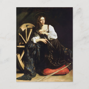 Saint Catherine of Alexandria by Caravaggio (1598) Postcard