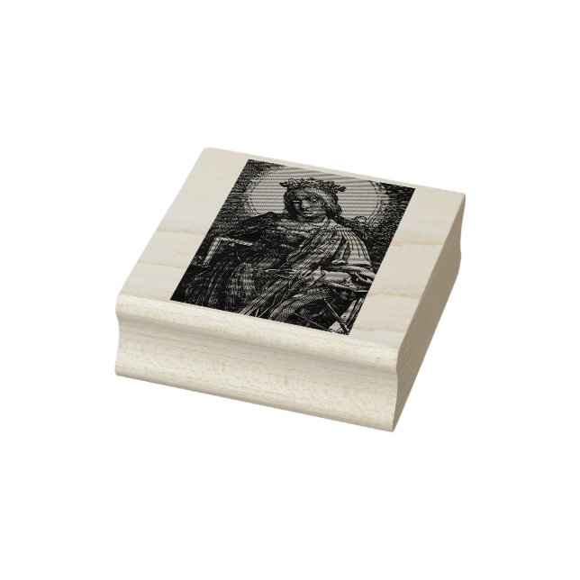 Saint Catherine of Alexandria by Lucas van Leyden Rubber Stamp (Stamp)