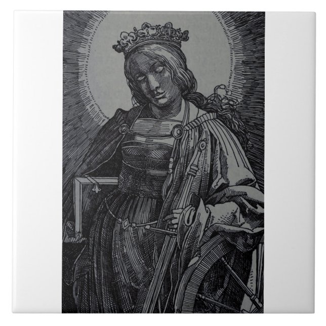 Saint Catherine of Alexandria by Lucas van Leyden Tile (Front)