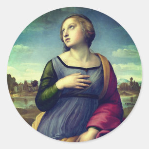 Saint Catherine of Alexandria by Raphael Classic Round Sticker