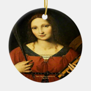 Saint Catherine of Alexandria Ceramic Tree Decoration