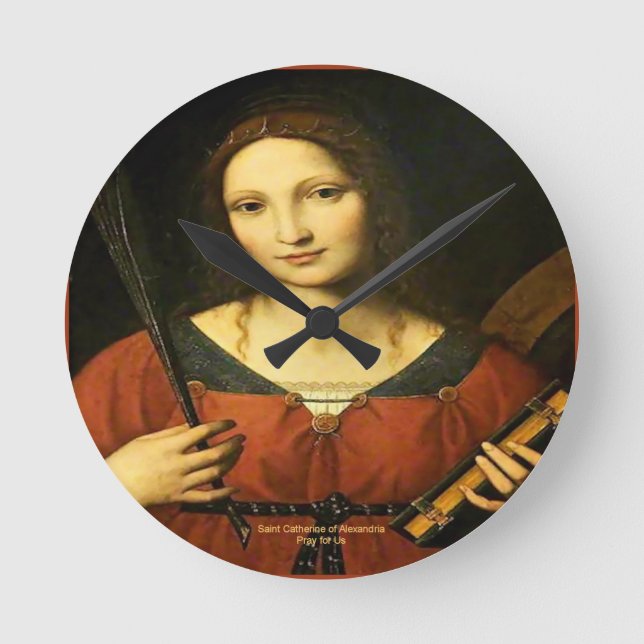 Saint Catherine of Alexandria Round Clock (Front)