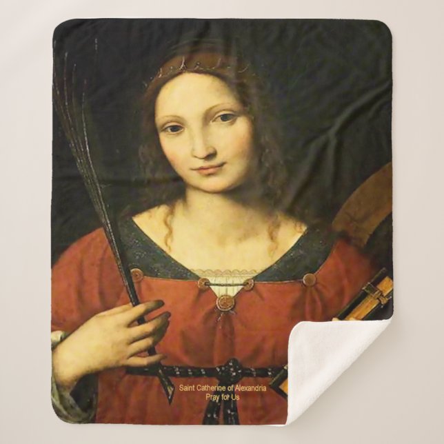 Saint Catherine of Alexandria Sherpa Blanket (Front)