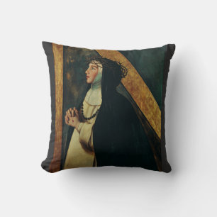 Saint Catherine of Siena by Juan Bautista Maino Cushion