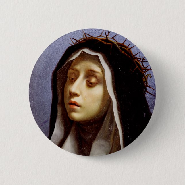 Saint Catherine of Siena The Dialogue Fine Art  6 Cm Round Badge (Front)