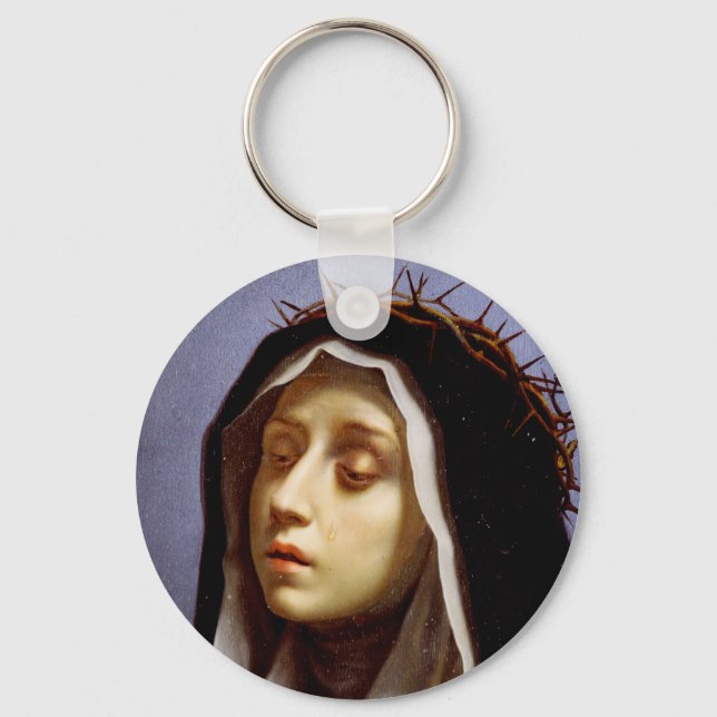 Saint Catherine of Siena The Dialogue Fine Art  Key Ring (Front)