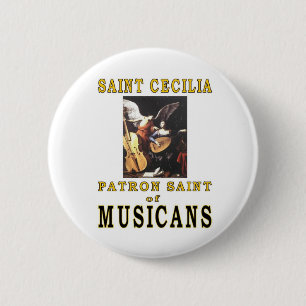 SAINT CECILIA 6 CM ROUND BADGE