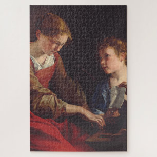 Saint Cecilia and an Angel by Orazio Gentileschi Jigsaw Puzzle