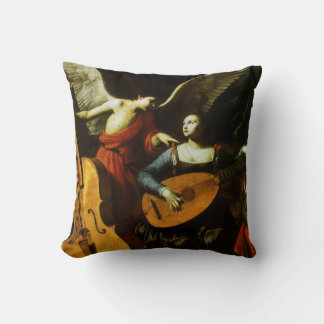 Saint Cecilia and the Angel by Carlo Saraceni Cushion