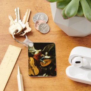Saint Cecilia and the Angel by Carlo Saraceni Key Ring