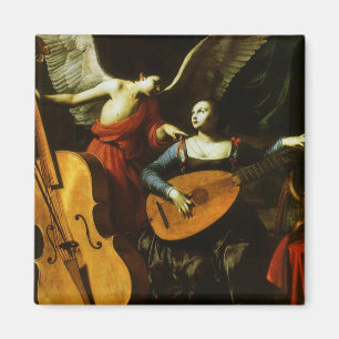 Saint Cecilia and the Angel by Carlo Saraceni Magnet