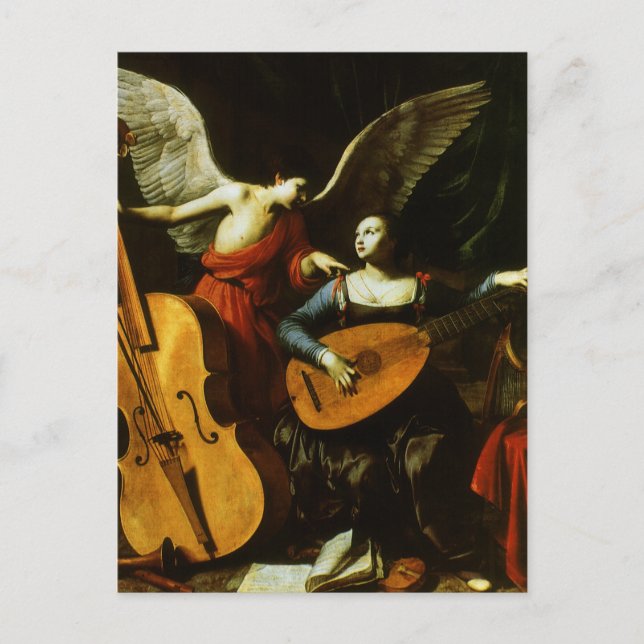 Saint Cecilia and the Angel by Carlo Saraceni Postcard (Front)