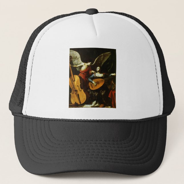 Saint Cecilia and the Angel by Carlo Saraceni Trucker Hat (Front)