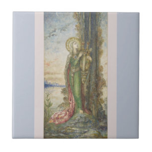 Saint Cecilia By Gustav Moreau Tile