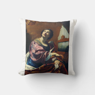 Saint Cecilia by Simon Vouet Cushion