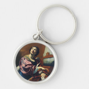 Saint Cecilia by Simon Vouet Key Ring