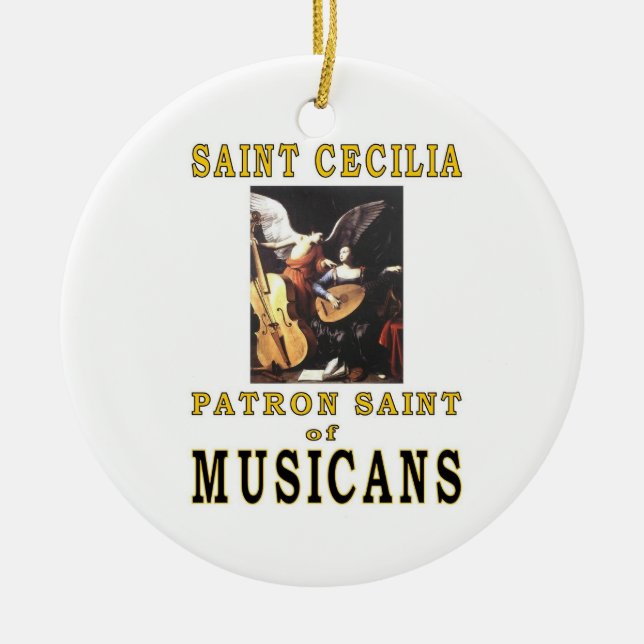 SAINT CECILIA CERAMIC TREE DECORATION (Front)