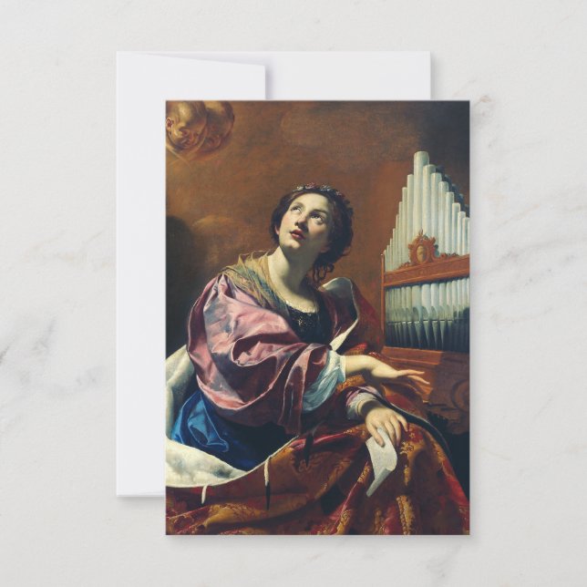 Saint Cecilia Divine Symphony Holy Card (Front)