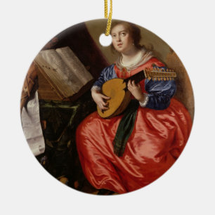 Saint Cecilia (oil on canvas) Ceramic Tree Decoration