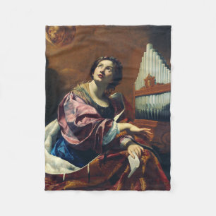 Saint Cecilia Premium "Heavenly Concert" Art Print Fleece Blanket