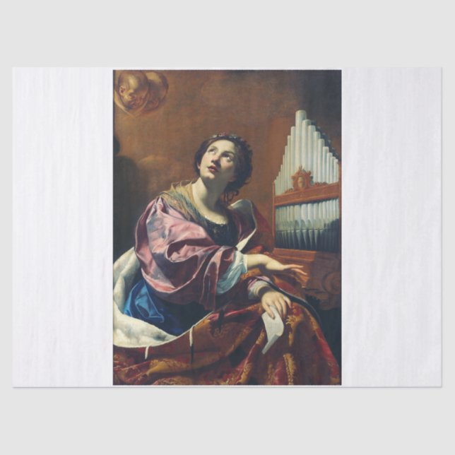 Saint Cecilia Premium "Heavenly Concert" Art Print Tissue Paper (Front)
