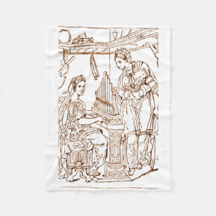 Saint Cecilia with Saint Catherine of Alexandria Fleece Blanket