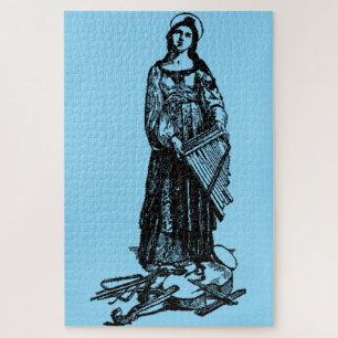 Saint Cecilia with violin by Raphael Jigsaw Puzzle
