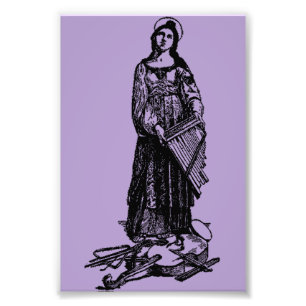 Saint Cecilia with violin by Raphael Photo Print