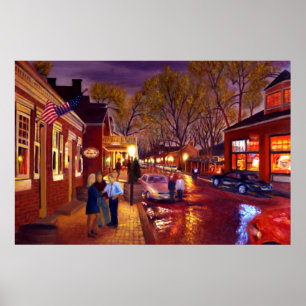Saint Charles Cityscape Oil Landscape Painting Poster