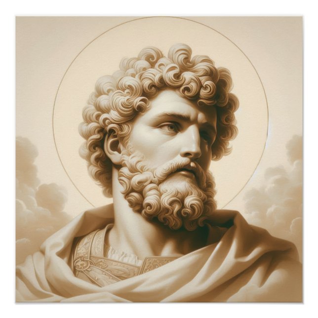 Saint Christopher Artwork Religious Protection Art Poster (Front)