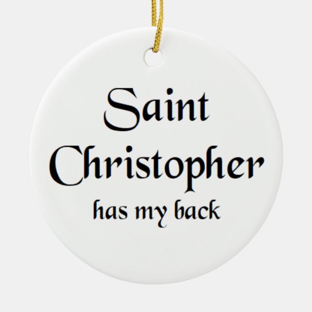 saint christopher coffee mug ceramic tree decoration (Front)