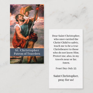 Saint Christopher Customisable Prayer Card