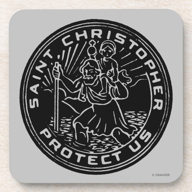 Saint Christopher Medal Coaster (Front)