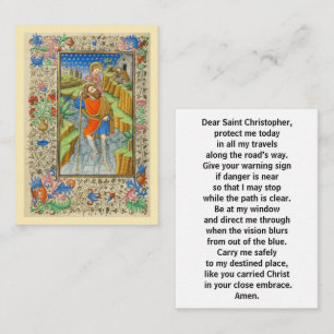 Saint Christopher Traveller prayer Enclosure Card