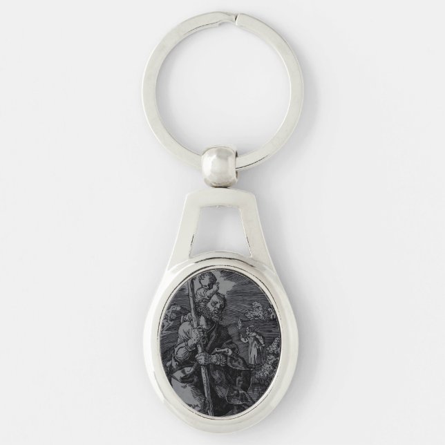 Saint Christopher venerated by Christians  Key Ring (Front)