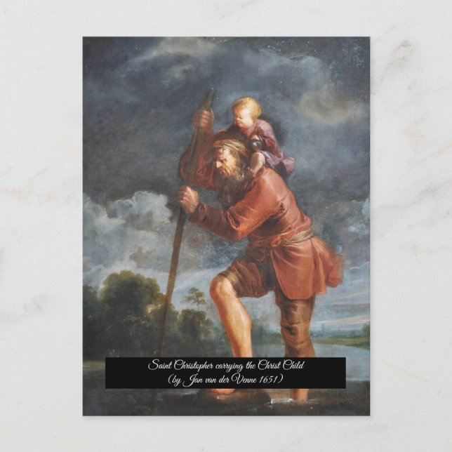 Saint Christopher with infant Christ Postcard (Front)