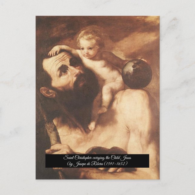 Saint Christopher with the Child Christ Postcard (Front)