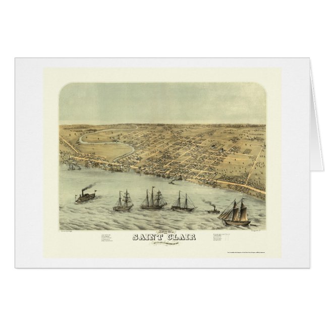 Saint Clair, MI Panoramic Map - 1868 (Front Horizontal)