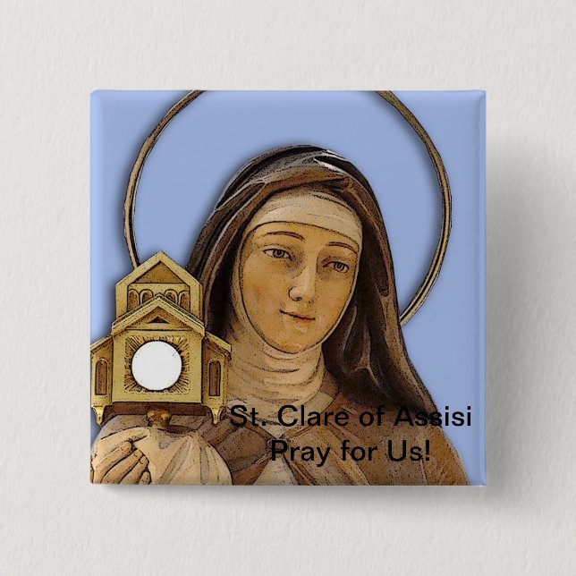 Saint Clare Assisi 15 Cm Square Badge (Front)