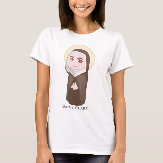 Saint Clare Cute Catholic T-Shirt (Front)