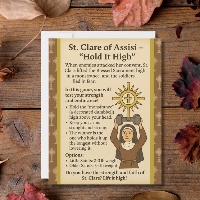 Saint Clare Hold It High Game Sign (Creator Uploaded)