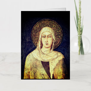 Saint Clare of Assisi by Simone Martini Foil Greeting Card